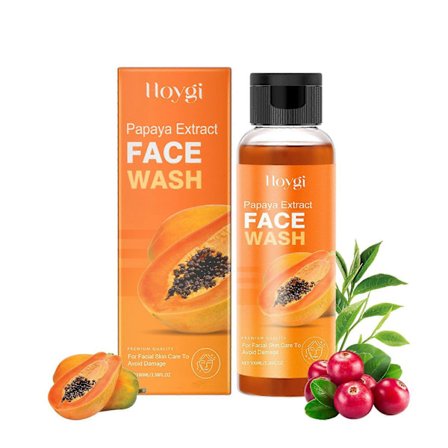 Papaya ansigtsrens, renser porerne uden at stramme, Naturals Papaya Face Wash, pleje med arbutin og hyaluronsyre, lysner huden, velegnet til alle 