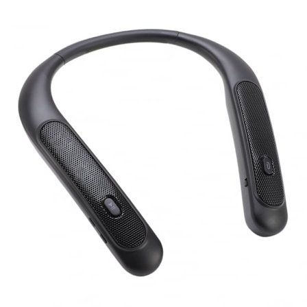 Svart-Bærbar Neopren Bluetooth Nakkebøylehøyttaler IPX4 Vanntett med Stereo Surroundlyd for Utendørs Gaming og Musikk