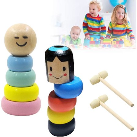 Uknuselig tremann magisk leketøy udødelig Daruma magiske triks magisk tremann W