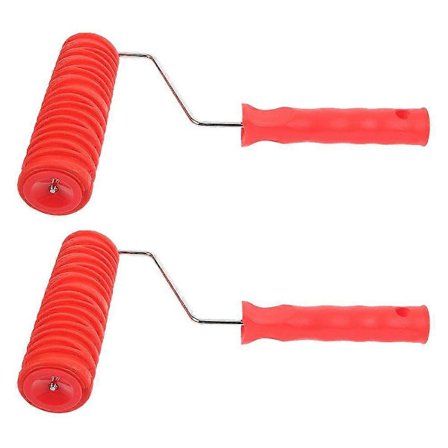 2 st Texturerad Gummi Roller Gips Textur Roller Mönstrad Målarroller Målarroller Väggdekor[D]
