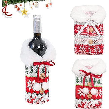 2-pack jultomte-flaskhöljen för vinflaskor, återanvändbara jultomte-påsar för vinflaskor