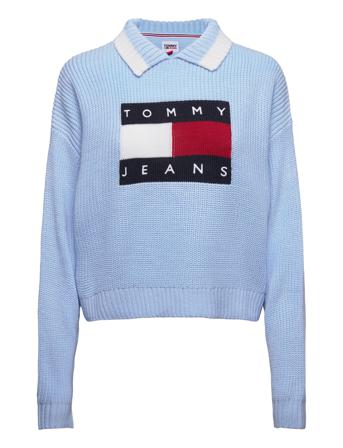 Tjw Flag Collar Sweater Pulllover Blå Tommy Jeans