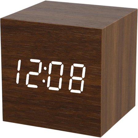Digital Vekkerklokke Ved Sengen, Digital Vekkerklokke Trevekkerklokke, Mini Kube Stille Trevekkerklokker for Soverom