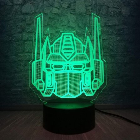 3D Optisk Illusion Transformers Modell Skrivbordslampa LED Nattlampa