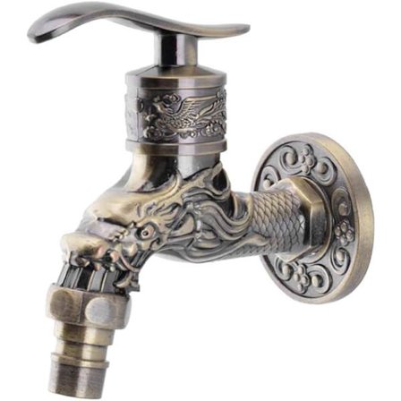 Vintage Väggmonterad Vattenkran Zinklegering Vattenkran Tvättmaskin Kran för Hem Kök Badrum Utomhus Trädgård Vintage Väggmonterad Vatten F