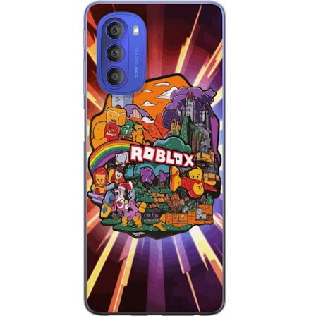 Kompatibelt Mobilskal till Motorola Motorola Moto G51 5G Färgstark spelvärld inspirerad av Roblox tecknad fantasymiljö perfekt för äventyr och kr