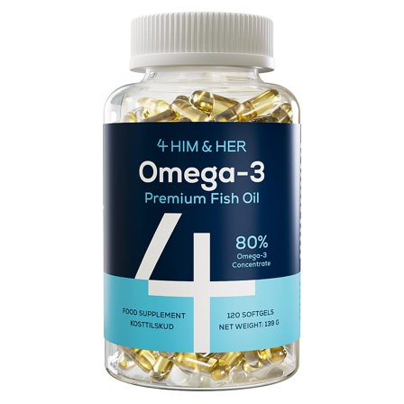 4 HIM & HER Omega-3, Helse & Madvarer, Kosttilskud, Fiskeolie & Omega 3