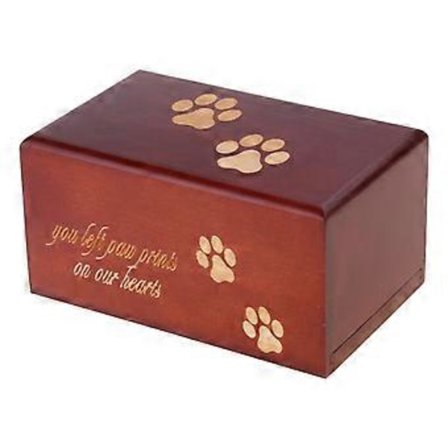 Kæledyr Mindegaver Hundeurner med Poteaftryk til Afdød Hund Mindetræner Træ Urne Sympatigave til Begravelse