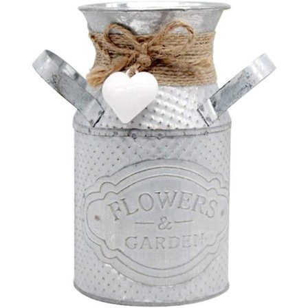 Rustikk Blomsterholder Shabby Chic Metall Vintage Krukke Vase For Hjem Hage Bokhylle Dekor (rosa)