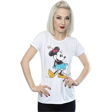 Disney Dam/Dam Classic Minnie Mouse Bomull T-shirt L Vit