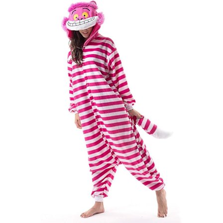 Unisex Aikuisen sarjakuvaasu Halloween Joulu Yövaatteet Jumpsuit Onesies Pehmo Cosplay Pyjama Cheshire Cat L
