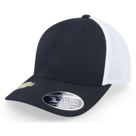 Flexfit - Svart trucker Keps - Recycled Mesh Black/White 110 Trucker @ Hatstore