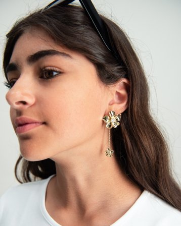 IOAKU HANGING LA FLEUR EARRINGS Gyllen Smykker Jente - Kids Brand Store