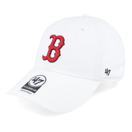 47 Brand - Boston Red Sox Boston Red Sox 2 Tone Clean Up White Adjustable Adjustable White Cap - MLB @ Hatstore
