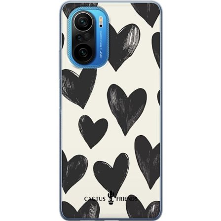 Kompatibel Mobilcover til Xiaomi Xiaomi Poco F3 Cactus and Friends - Bold Black Love Pattern