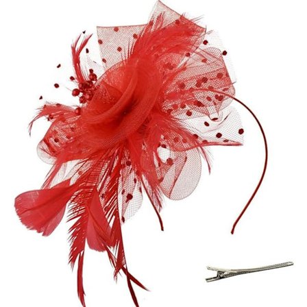 Fascinator Hat Feather Wedding Ladies Day Headband ja Clip Cockt