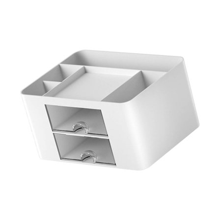 Plast Skuffeorganisator med Dobbelt Lag Skuff og Kategorisert Oppbevaring, Oppbevaringsbeholder for Skrivebordsorganisering, Flere Oppbevaringsplasser