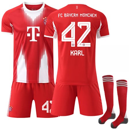2025-2026 Bayern München Hjemme Børnefodboldtrøje Nr. 42 Karl