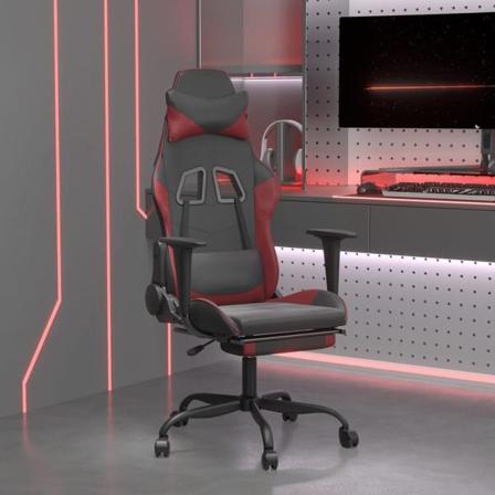 Vidaxl Gamingstol Med Massage Och Fotstöd Svart Och Röd Konstläd Röd