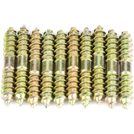 10 stk. dobbeltsidede selvskærende bolte til træskruer, der forbinder