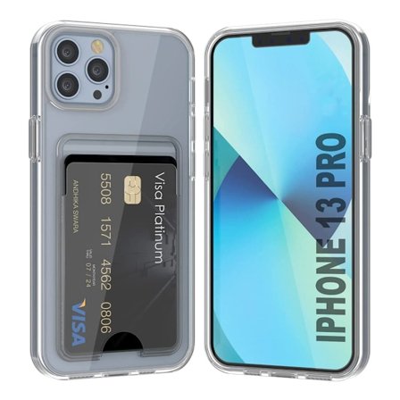 iPhone 13 Pro Mobilskal med Korthållare TPU - Transparent