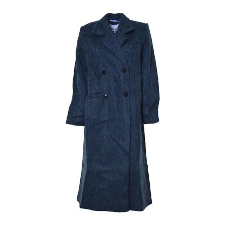 Ganni, Double-Breasted Coats Blauw, Dames, Maat:S