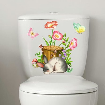 30*25cm 2kpl Kukka Perhonen Kani Itseliimautuvat WC:n Kannen Tarrat Hauskat PVC Vedenpitävät WC:n Istuimen Tarrat yhteensopivat Kannen Seinätarrat
