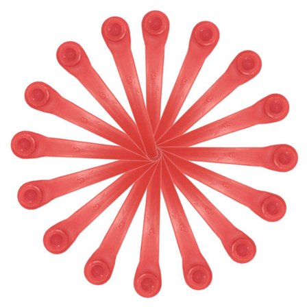 Pakke med 100 plastblader kompatible med Gardena gresstrimmer, erstatningsblader for Gardena gresstrimmere og trådløse gresstrimmere.