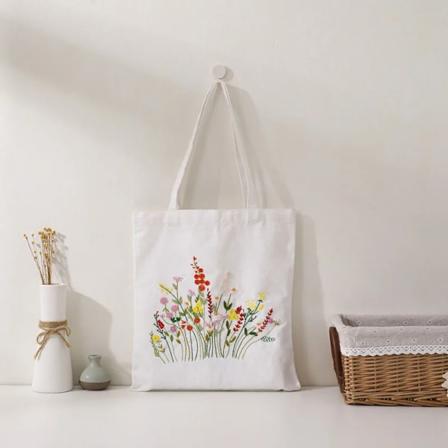 Broderi Kit För Nybörjare Med Mönster Canvas Tote Bag, Konst Och Hantverk För Vuxna, Diay Nålsläcka För Hantverken C14 without hoop