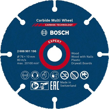 Bosch Expert Carbide Multi Wheel Skæreskive 76 x 10 mm, Maskintilbehør & forbrugsvarer