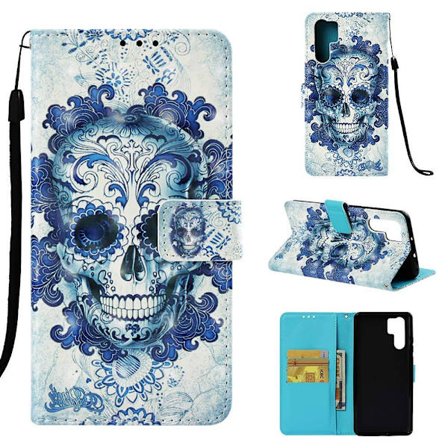 Lompakkokotelo Samsung Galaxy S22 Ultra - Pääkallo