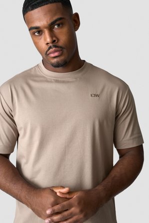 ICANIWILL - Everyday Cotton T-shirt Men Greige - Heren - sportkleding van ICIW