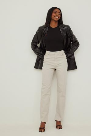 NA-KD Trend Jean fendu sur le côté - Jean taille haute - Gris - EU 34