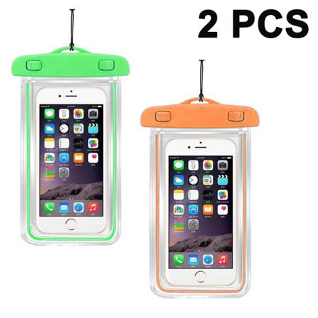 2-pak Vanntett Telefonveske Universal Mobiltelefon Tørrpose