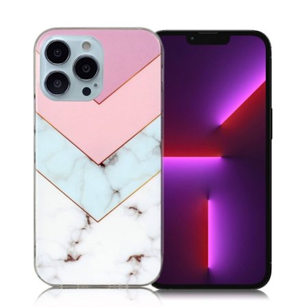Marble design iPhone 13 Pro cover - Splejsning I Tre Farver