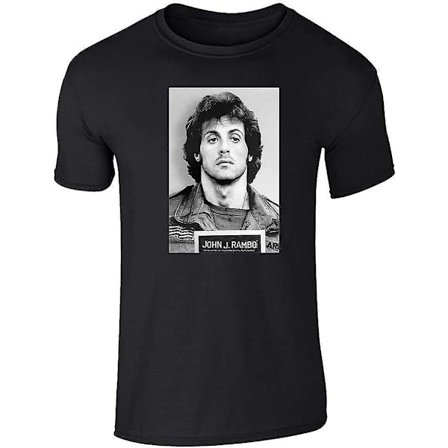 John J Rambo Mugshot grafisk t-shirt Sylvester Stallone Movie T-shirt för män
