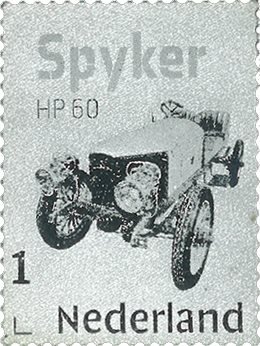 Holland - Veteranbil Spyker - Postfrisk sølvfrimærke i folder