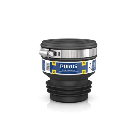 Purus 3032526 Gumminippel Plug-in, sort, Indendørs afløb