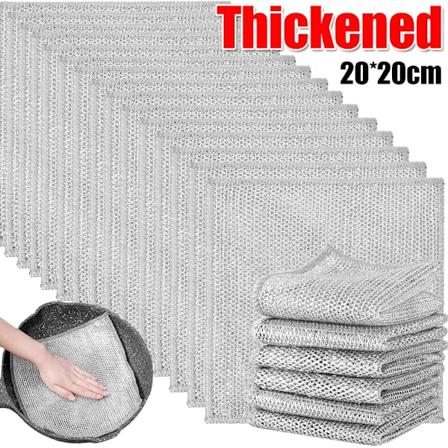 12/1 stk Magisk Rengøringsklud Fortykket Dobbeltsidet Metal Ståltråd Klud Køkken Opvask Klud Håndklæde Hjem Rengøringsværktøjer Thickened 1PCS