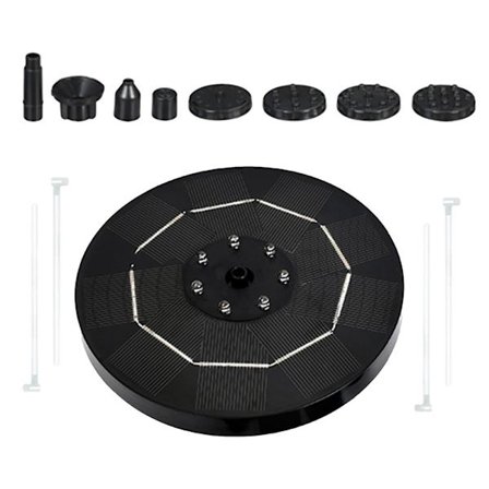 Aurinkovoimalla toimiva suihkulähdepumppu, jossa on 6 irrotettavaa suutinta ulkoakvaarioon