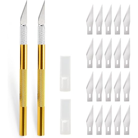 2 stk. Skalpeller med 20 Blade, Præcisionsskærer Håndværk Kniv, ZQKLA