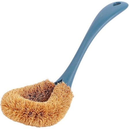 Langhåndtagsbørste Opvaskebørste Køkkenbørste Skrabebørste til gryde Støbejernspande Rengøring mørkeblå