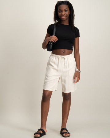 Grunt Tanja Linen Shorts Beige Shorts Meisjes - Kids Brand Store