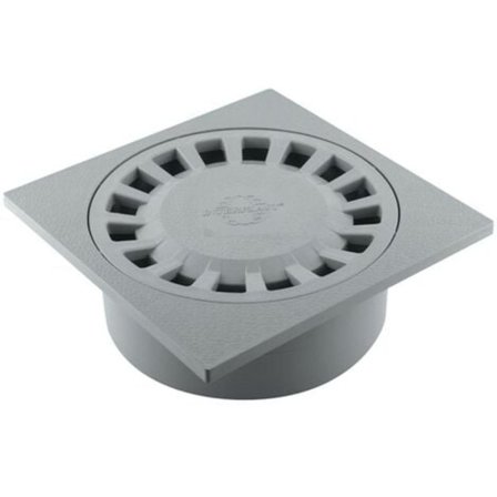 Hage-sifon 200x200mm integrert utløp Ø63/80/100 grå