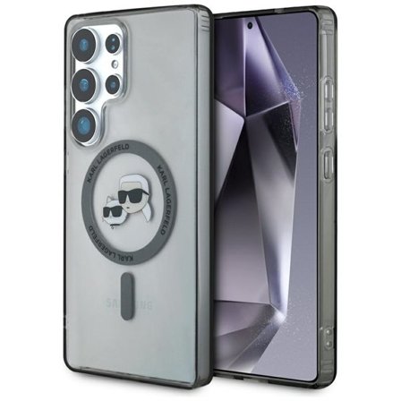 Karl Lagerfeld Button Karl & Choupette Logo MagSafe Case for Samsung Galaxy S25 Ultra - Black