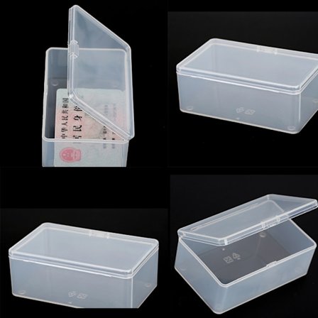 Firkantet plastik gennemsigtigt med låg Opbevaringsboks Collectio