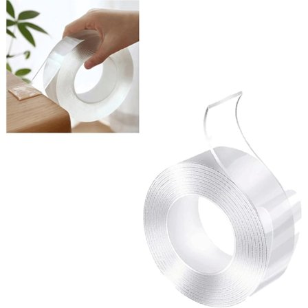 Transparent dobbeltsidet tape - meget vandtæt - 2 mm tyk, 3 cm bred, 3 m lang
