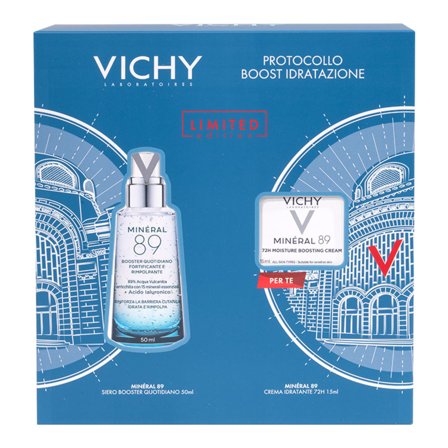 VICHY Mineral 89 Cofanetto Regalo Boost Idratazione con Minéral 89 Booster Siero + Minéral 89 Crema 1pz - Cofanetto Idratante