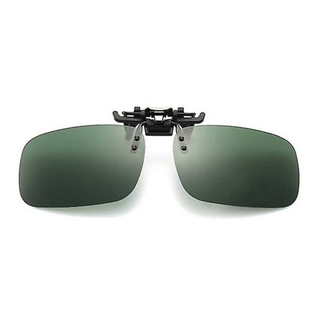 Clip-on solbriller grønne glas 40x58mm grønne