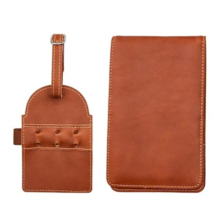 Læder Golf Scorecard Yardage Bog Holder Cover W/ Tees Holder Til Træning [db]